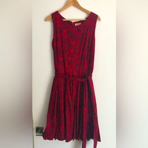 People Tree UK Red Rose Party Dress